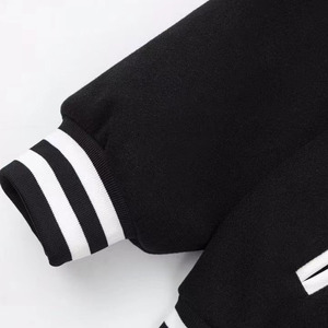 เสื้อแจ็คเก็ตเบสบอลแบบมีซิปปักลายการ์ตูนผ้าซาตินสำหรับผู้ชาย แฟชั่นสไตล์ Letterman สำหรับฤดูหนาว แบบสองด้าน กันลม - Product Image 6