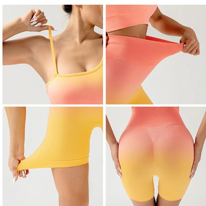 Ensemble de sport côtelé pour femme : soutien-gorge et short taille haute, tenue d'entraînement douce et extensible pour le fitness, le yoga et la gym - Product Image 6