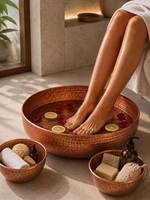 Bol de pédicure en cuivre de luxe, fait main, pour soins des pieds, collection décorative professionnelle pour spa et salon