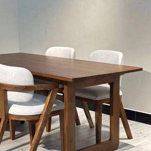 Daystar Trade Luxury Customizable Rectangular Solid Wood <b>Dining</b> Table <b>4</b> Upholstered <b>Chairs</b> Marble Top Midcentury Home Furniture - Product Image 3
