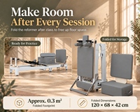 Durbale Reformer de Pilates pliable en aluminium avec Jumpboard et ressorts musicaux, pour cours de groupe et entraînements individuels