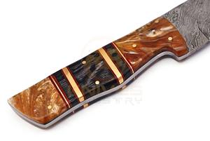 Couteau de chasse artisanal en acier Damas, le plus vendu, avec manche en bois de résine, lame fixe personnalisée, couteau de survie pour l'extérieur - Product Image 3
