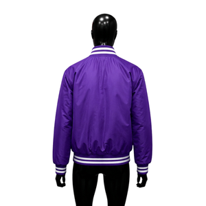 Veste universitaire classique violette 100% laine, couleur unie, col rabattu, fermeture à boutons en corne, décontractée, hiver, respirante, écologique - Product Image 2