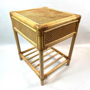 Wholesale Vintage Bamboo Rattan <b>Side</b> <b>Table</b> with <b>Drawer</b> Natural Boho Style Nightstand End <b>Table</b> Furniture OEM ODM Made in Vietnam - Product Image 5