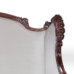 Sofá de Madera de Teca Sólida de Diseño Francés Clásico para Sala de Estar con Tapicería Acolchada y Marco Tallado a Mano para Asientos de Interior de Lujo - Product Image 4