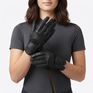 Guantes de Cuero para Motociclismo, Unisex, Transpirables, Antideslizantes, Compatibles con Pantalla Táctil, Cierre de Velcro, para Uso en Verano - Product Image 4