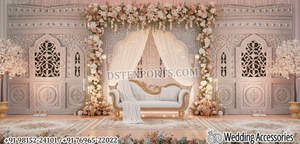Arco de Madera Blanco Premium para Bodas, Escenario para Recepción de Bodas Musulmanas, Decoración de Fondo para Nikah, Elegante Decoración para Walima - Product Image 4