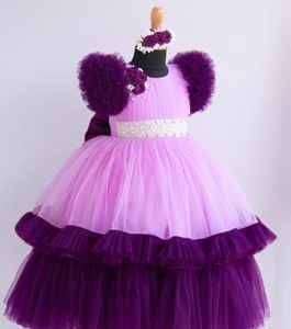 Vestido de Fiesta Color Lavanda Pálido para Niñas de 1 a 8 Años, con Volantes Plisados, Marca OEM, Ropa de Fiesta - Product Image 5