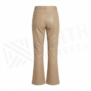 Soft Faux Leather Women <b>Legging</b> Pants Customized Color <b>Flare</b> Oversized Design Custom Embroidery Logo Mid Waist Winter - Product Image 2