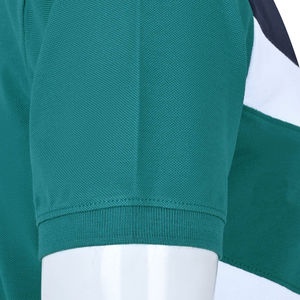 Polo de Hombre con Bloques de Color, Teal, Azul Marino y Blanco, Panel Diagonal, Manga Corta, Transpirable, Informal, para Verano, Golf y Tenis - Product Image 5