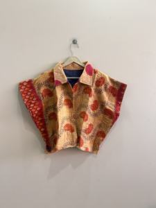 Chaqueta corta reversible Kantha surtida para mujer, ideal para verano - Product Image 3