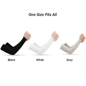 Manches de bras anti-UV noires pour femmes, sans couture, en spandex et polyester, pour sports de plein air, protection solaire, équipement de cyclisme, manches de bras personnalisées - Product Image 2