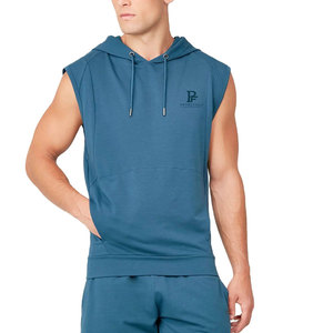 Stylish Men's Solid Hooded Sleeveless Hoodie Breathable Fabric Modern Fit for Gym & Sports Casual Fashion - Product Image 1