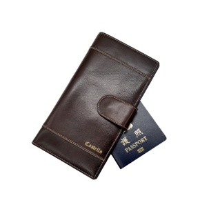 ALL ONE Étui à passeport RFID en cuir Castello de haute qualité Portefeuille pour carte d'embarquement avec doublure en polyester noir marron - Product Image 2