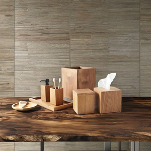 Juego de Accesorios de Baño de Madera Natural de Cinco Piezas, Ecológico, Personalizable, de Lujo y Alta Calidad, Marca HA Handicrafts - Product Image 3