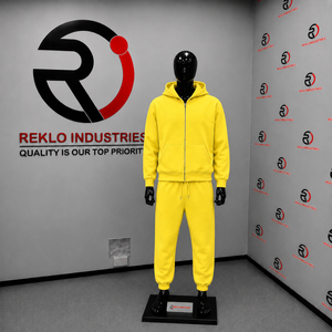 Custom Yellow Tracksuit Men <b>Full</b> <b>Zip</b> <b>Hoodie</b> Jogger Pants Set Plain Casual Sportswear Gym Training Streetwear Wholesale Athletic - Product Image 3