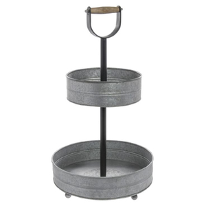 Support de présentation rustique en métal galvanisé à 3 niveaux, plateau de service rond en fer durable à plusieurs étages pour gâteaux, cupcakes, décoration de table - Product Image 6