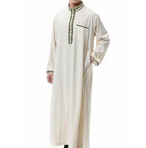 Nuevo Thobe Árabe de Moda para Hombre, Jubba Kaftan, Vestido Largo para Oración del Eid, Ropa Tradicional Musulmana, Venta Especial, Vestidos Casuales para Hombre - Product Image 3