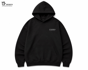 Sweat-shirt à capuche noir surdimensionné personnalisé, style streetwear, avec impression graphique d'une silhouette mystérieuse lumineuse, pour hommes et femmes - Product Image 2