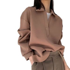 Sweat-shirts surdimensionnés à col rond doublés et imprimés pour femmes, collection Hiver Automne Été, vente en gros, style streetwear - Product Image 5