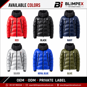 OEM Custom Mens Streetwear High Gloss <b>Waterproof</b> Eco-Friendly Puffer Jacket Oversized <b>Padded</b> Hood Winter <b>Coat</b> Custom Logo Direct - Product Image 4