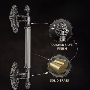 Manija de Puerta de Latón Macizo de Lujo Estilo Romano Corintio, Acabado Dorado Antiguo, Diseño Moderno para Entrada Principal de Hotel, Puertas de Madera - Product Image 4