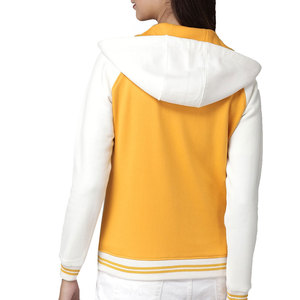 Sudadera con Capucha Unisex Amarilla y Blanca, Manga Raglán, Tejido Casual, Color Sólido, Otoño, Corte Regular, Transpirable - Product Image 2