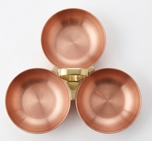 4 Compartment <b>Metal</b> Dry Fruit Tray with Handle Flower Shaped Nut <b>Bowl</b> Serving Dish - Product Image 4
