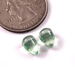 Zafiro Verde Menta Cultivado en Laboratorio, 5x7mm, Forma de Lágrima, Cabujón Liso Calibrado, Gema Suelta Certificada para Joyería, KKS EXPORTS - Product Image 1