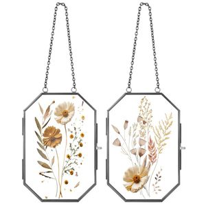 Home Decor Glass & Metal Hanging Photo <b>Frame</b> for <b>Wall</b> Decoration, with 2 Sides Glass Customized Decorative Picture <b>Frames</b> - Product Image 3