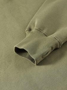 Sudadera con Capucha y Cierre de Cremallera para Hombre, Color Verde Oliva, Corte Regular, Algodón Antiarrugas, Secado Rápido, Transpirable y Ecológica (OEM) - Product Image 4