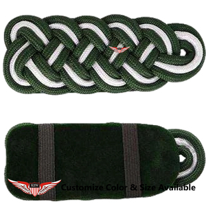 KEW - Par de Epaulettes Personalizables de Alambre de Plata Trenzado con Cordón Negro en la Parte Posterior, Elegantes, Estilo Alemán - Product Image 4