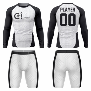 Ensemble de chemise et short de compression à manches longues pour homme Changa Impex, imprimé géométrique, tissu respirant Coolmax, vêtements décontractés pour toutes les saisons - Product Image 3