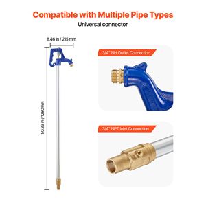 Rubinetto Esterno Antigelo da 1,2 m, Idrante da Giardino Resistente al Gelo, Connessione Tubo NPT da 3/4\", Accoppiatore Tubo NH da 3/4\", Profondità di Interramento 24 pollici - Product Image 5