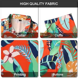 Camisas Hawaianas para Hombre, Manga Corta, con Botones, Camisa Casual de Verano, Estilo Tropical, Playera Aloha Hawaiana - Product Image 6