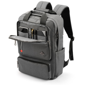 Minimalist Oxford Laptop <b>Backpack</b> with Zipper Closure Water Resistant 20-39L Unisex Shoulder Straps Handle Travel Work Bag - Product Image 5