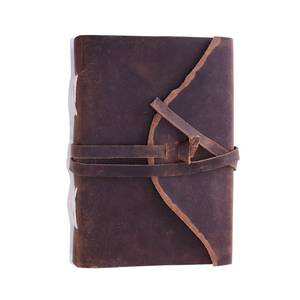 New Brown Genuine <b>Leather</b> Diary Hardcover Hand-Stitched Closing Flap Vintage Design Sewing Binding 100 Sheets Travel-Themed Book - Product Image 1