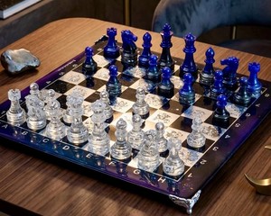 Belladec – Nouvel ensemble d'échecs de luxe en résine fait main avec plateau décoratif artistique pour la décoration intérieure et le design sportif - Product Image 6