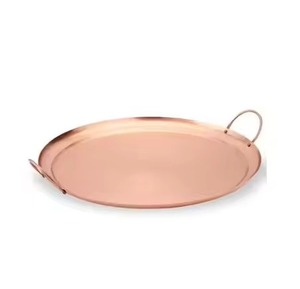Bandeja de Servir de Cobre Hecha a Mano, Bandeja de Metal para Alimentos, Decorativa Vintage para Mesa de Comedor, Restaurante, Hotel, Hogar - Product Image 3