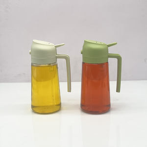 Bouteille d'huile en verre double usage la plus vendue avec <span class=keywords><strong>bouchon</strong></span> à vis et bec verseur noir pour la cuisine - Product Image 3