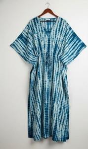 Caftanes Maxi Tie Dye Ecológicos al por Mayor para Mujer, con Mangas Largas, Cuello en V, Estilo Bohemio, 100% Algodón - Product Image 6