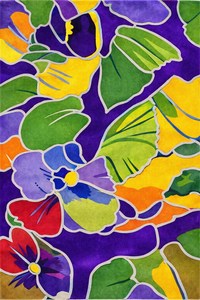 Colorful Floral Area Rug Hand Tufted Vibrant Purple <b>Yellow</b> Green Carpet Modern Abstract Flower Design Living Room Bedroom Decor - Product Image 6