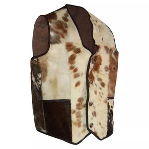 2024 dernière conception de haute qualité élégant cheveux de vache sur le gilet en cuir pour hommes meilleure qualité en cuir véritable gilet - Product Image 4