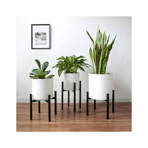 Pot de fleurs en métal au design floral, jardinière décorative pour la maison et le jardin avec revêtement en poudre au meilleur prix - Product Image 3