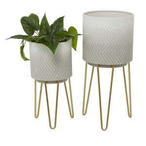 Jardinière Métallique avec Base Équilibrée en Fil Métallique Noir, Fournitures d'Usine, Jardinières en Métal, Pot en Fer Doré pour Fleurs, Nouvelle Arrivée - Product Image 4