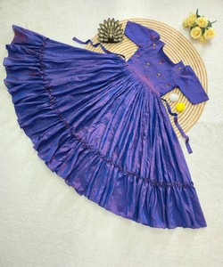 ชุดคุร์ตีผ้าฝ้ายทอมือแฟนซี NC VICHITRA ความยาวปานกลาง สวมใส่ได้ทุกวัน สไตล์ชาติพันธุ์ สีน้ำเงิน - Product Image 2