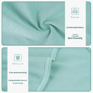 Haut court à manches longues vert menthe pour femme, col en V, froncé, coupe ajustée, tricoté, respirant, pour le printemps et l'été - Product Image 5