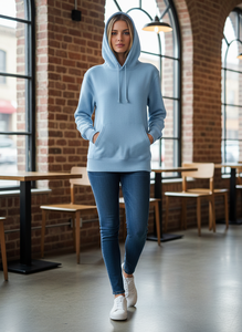 Sweat à capuche pour homme en polaire polyester 260g, doublure unie, avec logo imprimé en relief sur le devant, personnalisable, vente en gros, directement de l'usine - Product Image 6