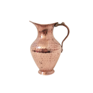 Pichet en cuivre martelé vintage avec poignée, carafe à eau en métal pour la maison, les mariages et les hôtels, pichets en cuivre - Product Image 1