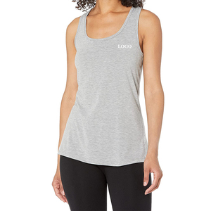 Women's Active Tank Top Custom Logo Racer <b>Back</b> Breathable Quick Dry 100% Cotton Gym Wear Running Exercise Solid Pattern Summer - Product Image 1